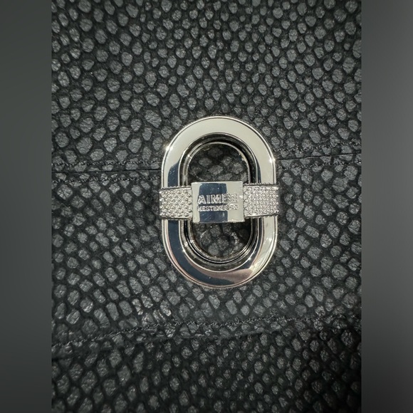 Aimee Kestenberg Rocco Lizard Embossed Shoulder Purse in Black - Picture 2 of 10
